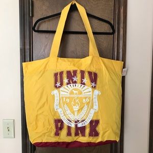 ‼️NWT‼️Gold and Maroon Victoria’s Secret PINK Tote